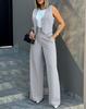 European and American Fashion Suit: Vest Waistcoat & Wide-Leg Pants Set