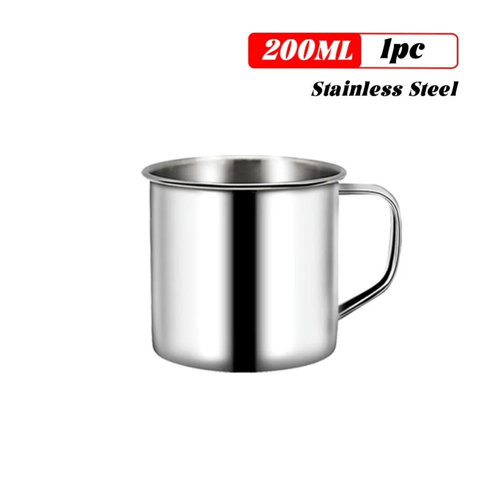 Stainless Steel Mug Coffee Cup Camping Mug Metal Coffee Tea Cup Mug Portable Milk Tea Cup Tumbler Water Mug Outdoor Drinking Cup