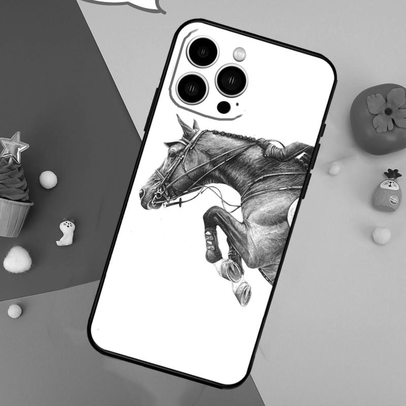 Horse Sketch Phone Case For iPhone 17 Pro Max 16 15 14 13 12 11 Pro Max Plus 12 13 Mini 16e 17 Air Cover