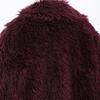 Damen Notched Lapel Langarm Kunstpelzmantel Lockerer Schnitt Streetwear Flauschige Jacke
