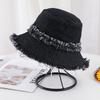 New Japan Style Washed Denim Bucket Hat For Women Summer Autumn Wide Brim With Tassel Casual Best Matched Fisherman Cap Gift