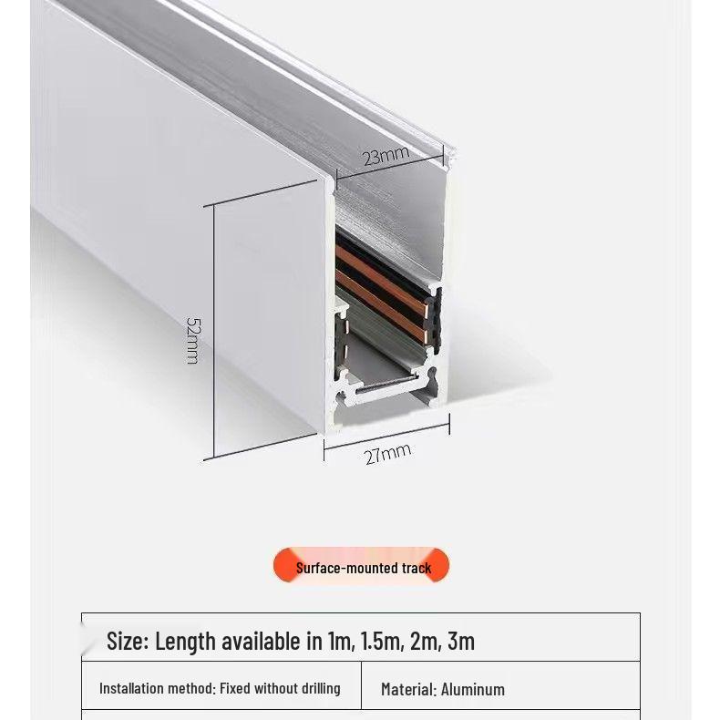 Pure White Recessed & Surface Mounted Magnetic Track Light - LED, No False Ceiling Needed