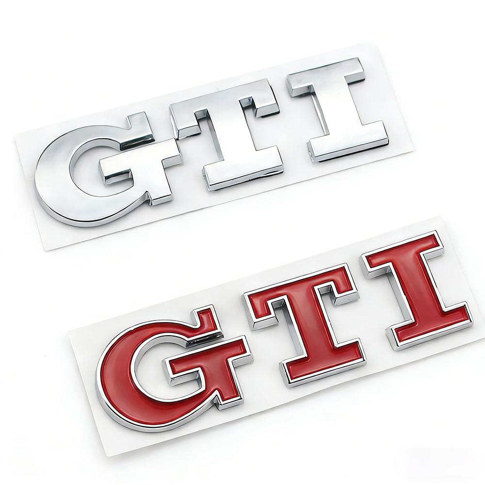 Cpbtj9 1 peça Emblema de Metal 3D GTI Emblema Frontal da Grelha do Carro Adesivo do Porta-malas Traseiro Para VW Polo Golf 5 Mk5 MK6 Jetta Tiguan Passat