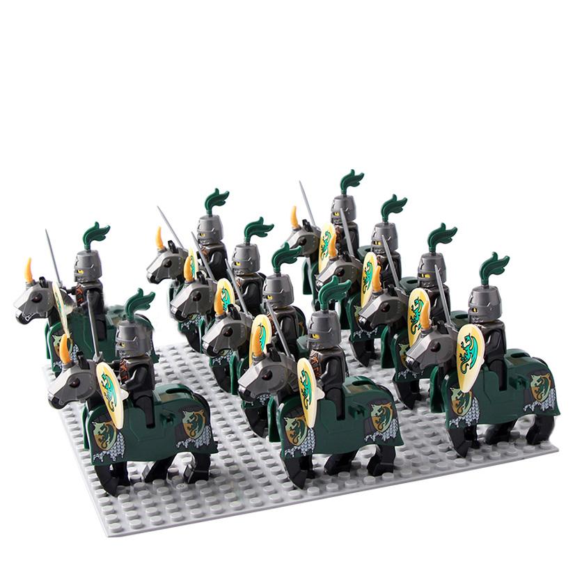 10PCS/lot Medieval Castle Dragon Soldier Knights