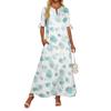 Ladies Casual Fashion Temperament Elegant Waist Patchwork Print Long Dress