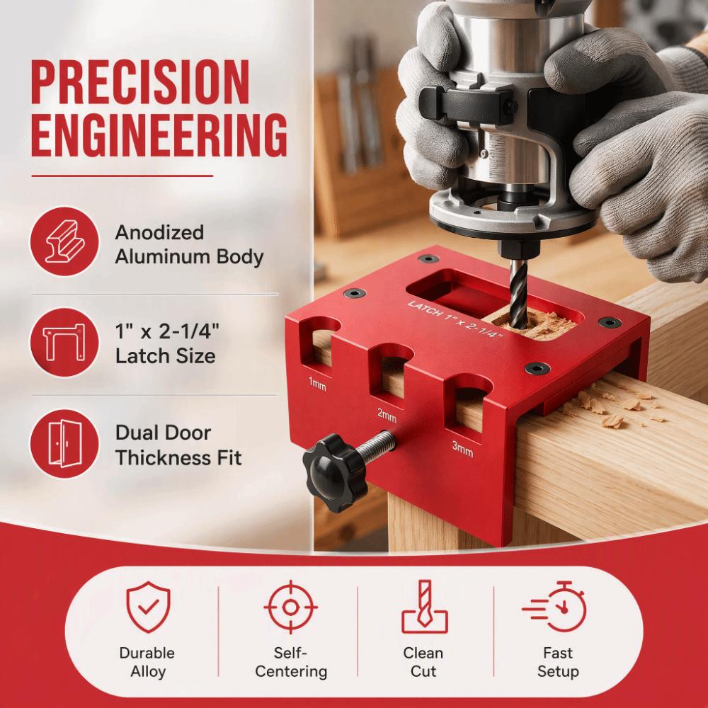 Clamp On Design Door Latch Mortise Tool Aluminum Alloy Mortise Template Kit  For Wood Doors