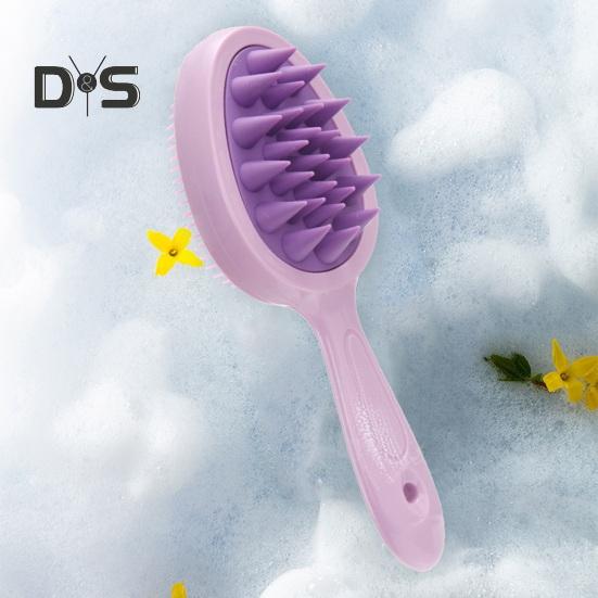Doppelseitige, gezahnte Shampoo-Bürste, langer Griff, Kopfhautmassage, tragbarer Kamm zum Entwirren von nassem und trockenem Haar, Haarreinigungswerkzeug, Körperwäscher