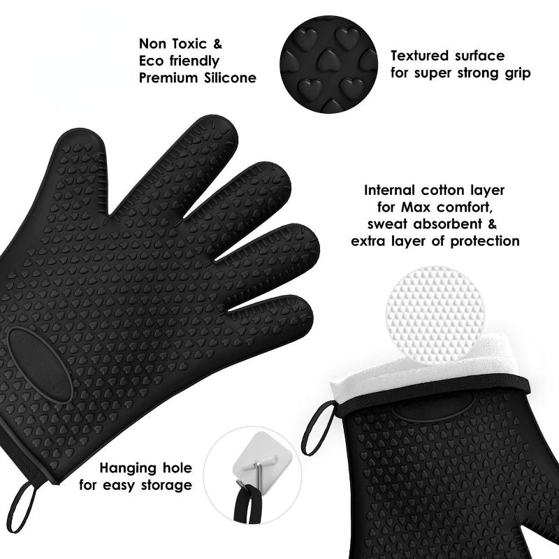 Ofenhandschuhe Backen Silikonhandschuhe Verbrühschutz Mikrowelle Backhandschuhe Grillhandschuhe Anti hitzebeständige Backhandschuhe Topflappen