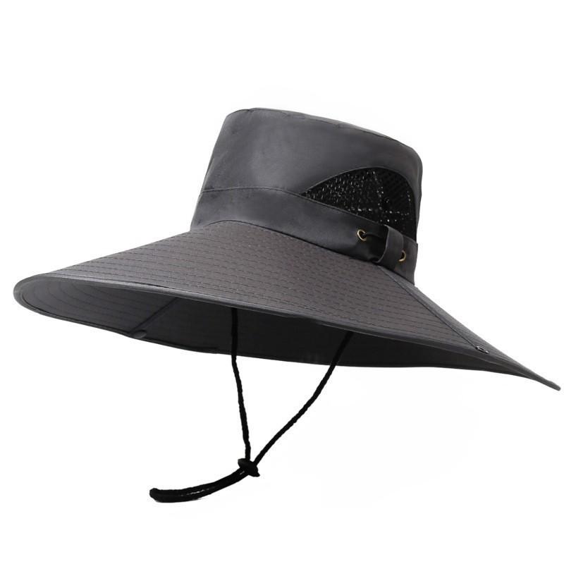 Spring and Summer New Men's Cm Sun Hat Bucket Hat Outdoor Sun Protection Hat Breathable Big Eaves Hat Climbing Hat Fishing