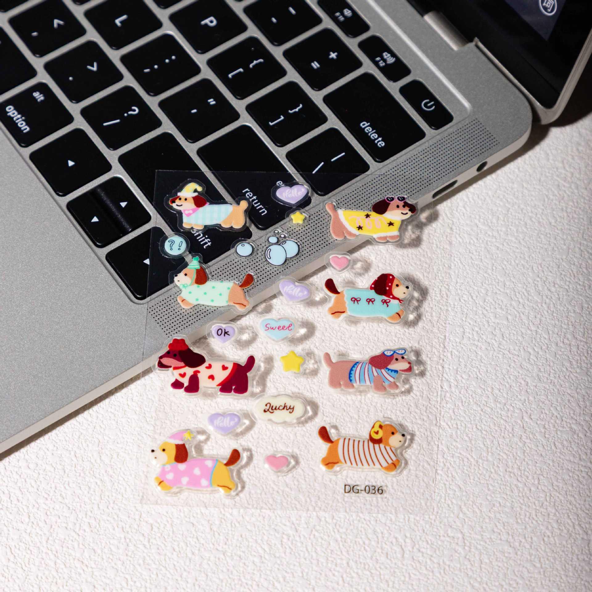 Cyansea Cute Puppy Cartoon Jelly Stickers for Phone DG-036