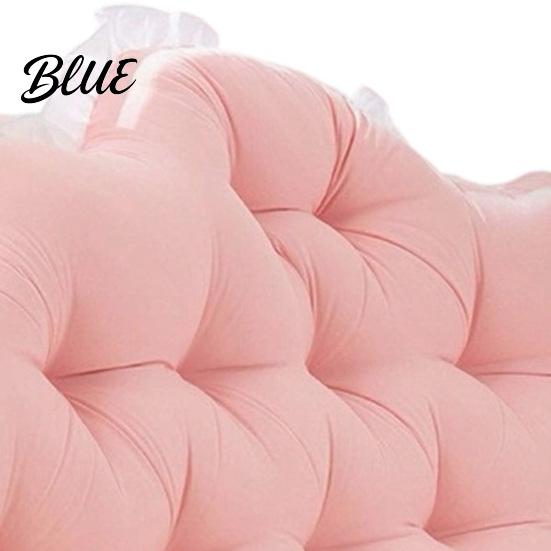Comfortable Bed Wedge Pillow Headboard Cushion with Ruffle Trim Dorm Pillow Crown Shape Elastic Straps Support for College Bedroom Decor,