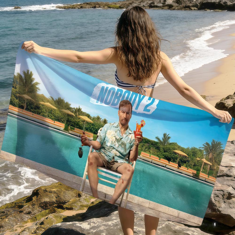 

movie n-Nobody 2 Bob Odenkirk Towel soft Dry Beach Towels Trip Towel swim Summer Holiday Vacation bathing Pool Camp Gift W30*H60(CM)