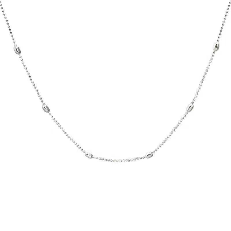 Simple And Versatile Millet Bead Necklace, Female Niche Design, High-End Exquisite Collarbone Chain, Ultra-Fine Temperament Round Bead Chain