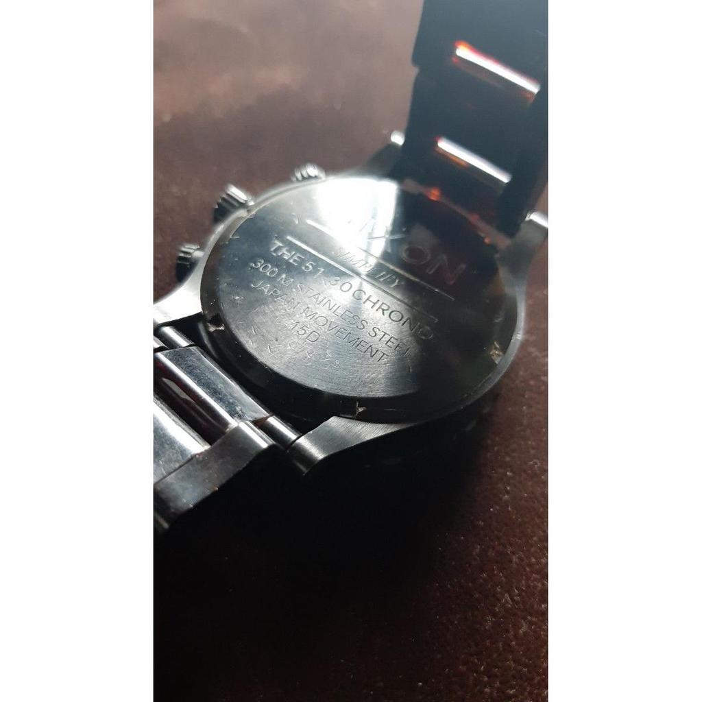 Used NIXON 51-30 Chronograph Watch Black Tortoiseshell New Battery