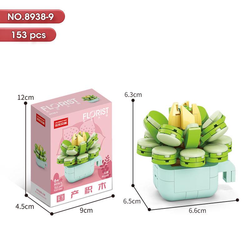 Succulent Bonsai Building Block Flowers - Compatible with Lego, Small Particle Assembly Toys for Girls