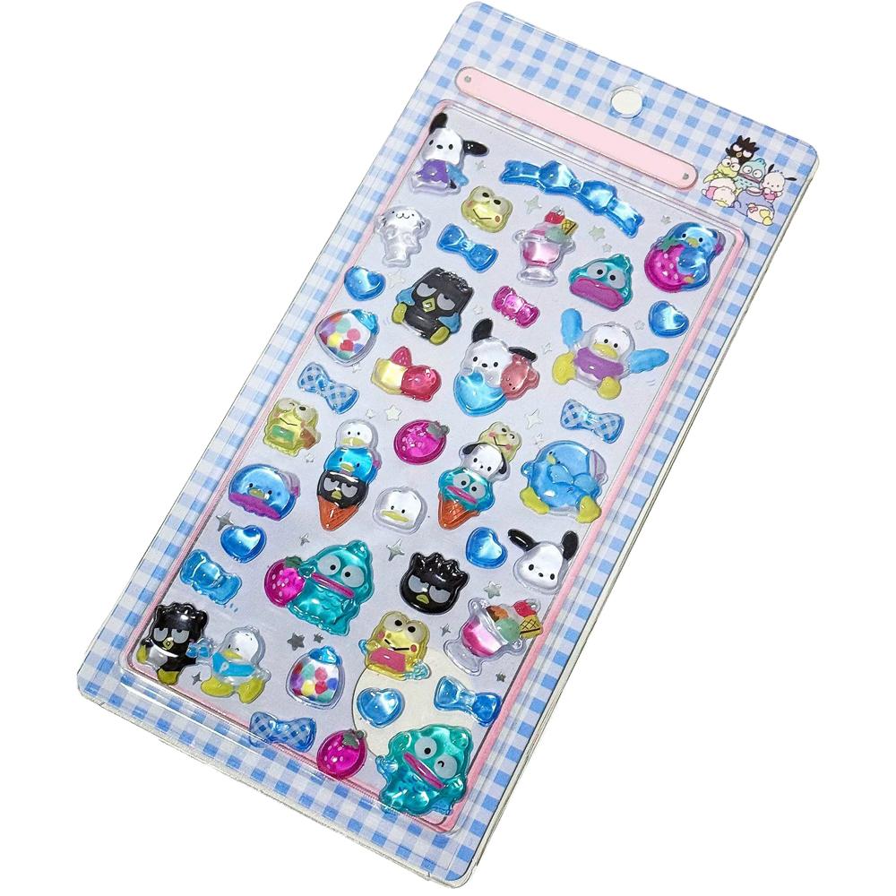 14 style Anime kitty cat Kuromi Cinnamoroll 3D Sanri Stickers Transparent Jelly Crystal Decorative Sticker Phone Case DIY KidToy