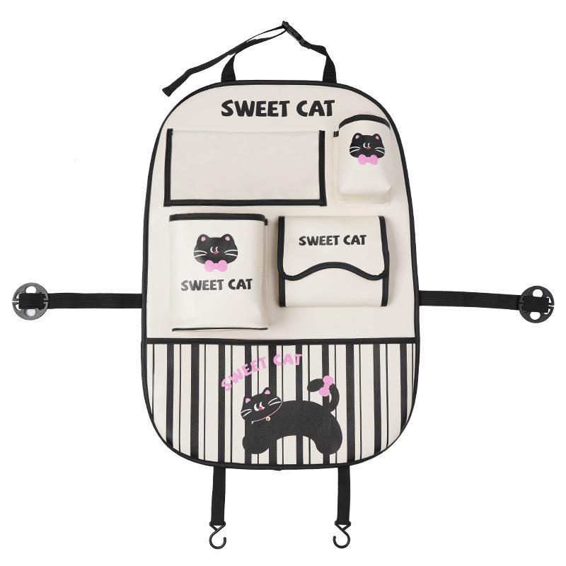 Cartoon Bear Car Hanging Storage Bag Seat Back Anti Kick Pad