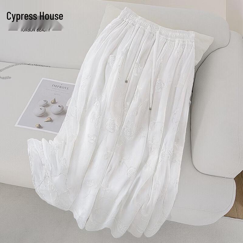 Women s Embroidered Resort A-line Midi Skirt S