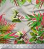 Soimoi Cotton Cambric Fabric Leaves & Lily Flower Print Sewing Fabric Metre 42 Inch