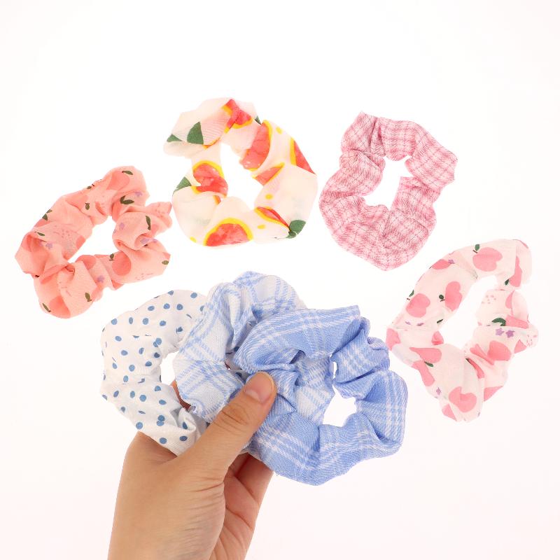 10Pcs Hair Rings Simple Cute Women Classic Large Intestine Hair Rings Marble Head Spring Summer Hair Accessories