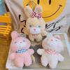 Rabbit Teddy Keychain Cute Cartoon Plush Toy Girls Kid Backpack Hanging Ornament