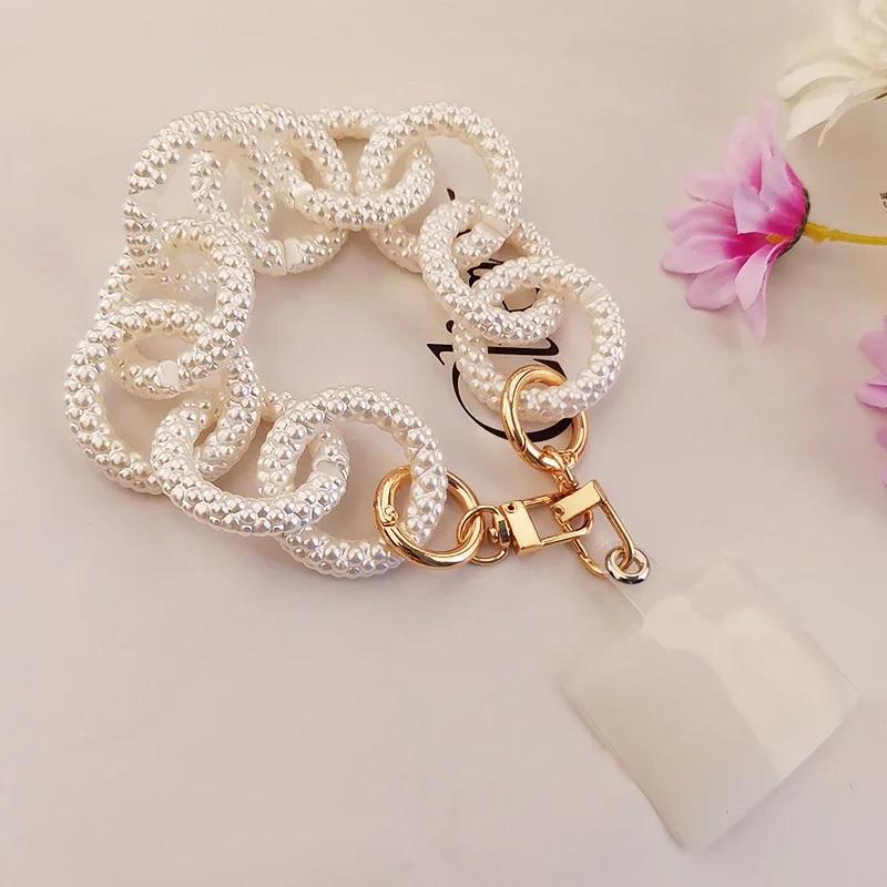 Strap Mobile Phone Shell Universal Patch Anti-lost Lanyards Mobile Phone Lanyard Women's High-end Portable Chain Ring Handmade