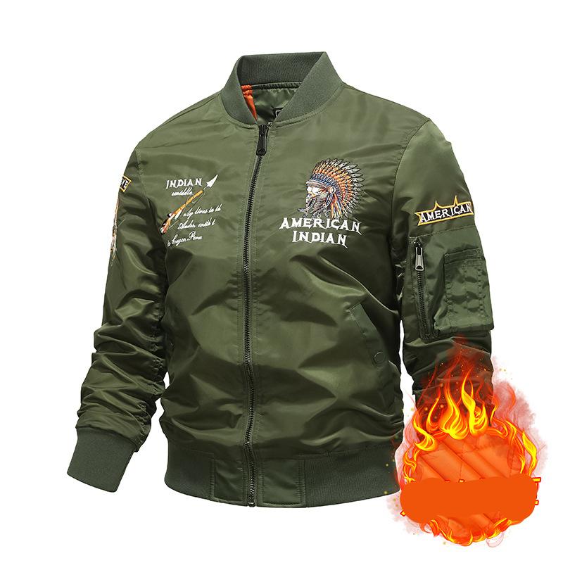 Air Force Ma-1 Pilotenjacke für Herren, schwere Industrie, bestickter Baseballuniformmantel und Werkzeugjacke aus Samt
