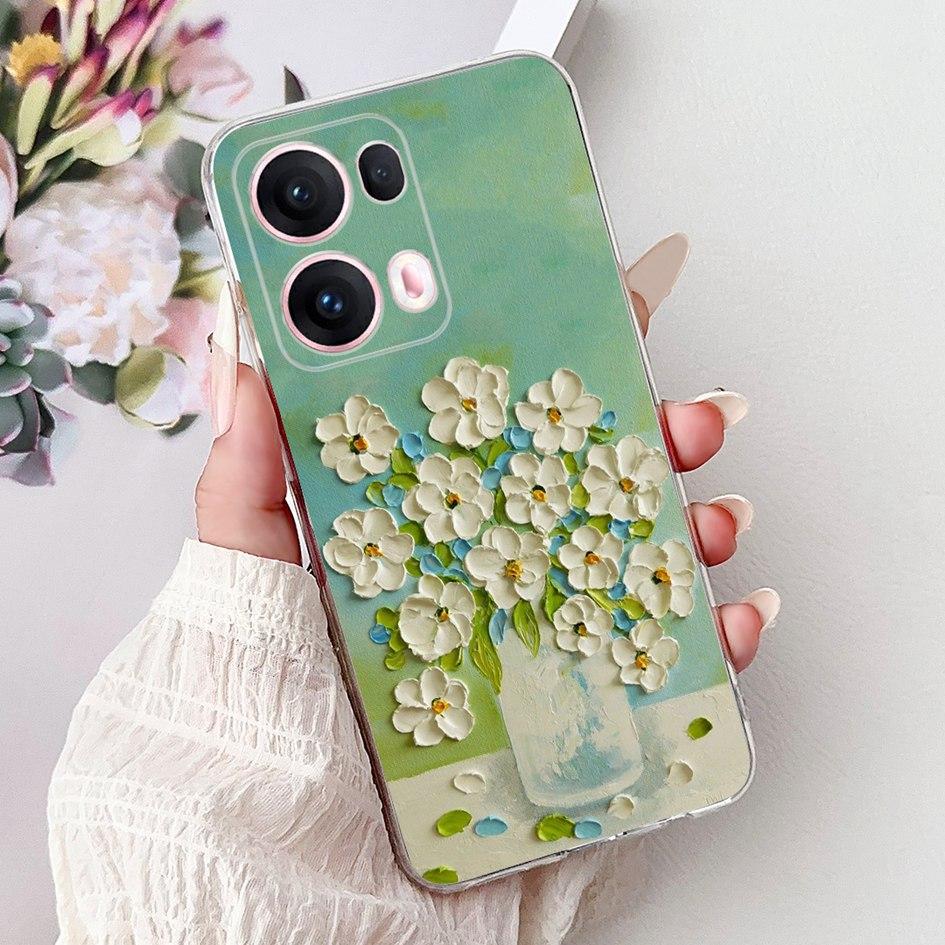 For OPPO Reno13 Pro 5G Case CPH2697 Fashion Flower Butterfly Soft Silicone Phone Cover For OPPO Reno 13 CPH2689 Reno13Pro Bumper