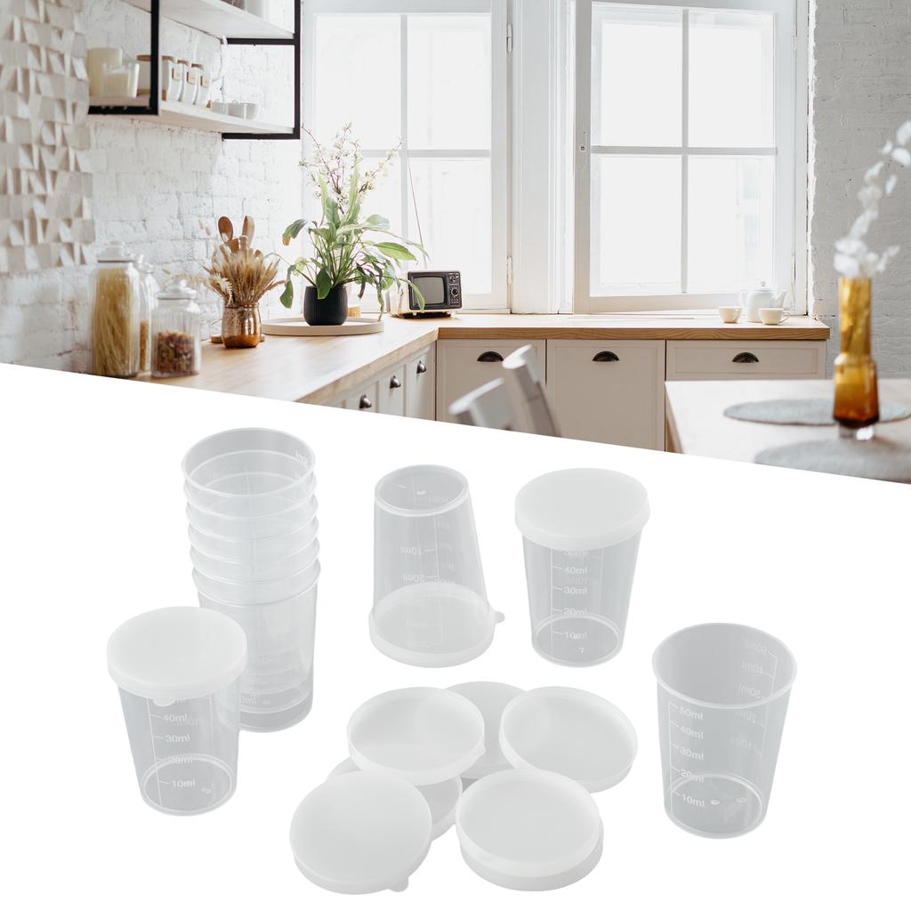 10pcs 30ml/50ml/100ml Plastic Measuring Cup Transparent Clear Scale Kitchen Or Laboratory Graduated Measuring Cup Container