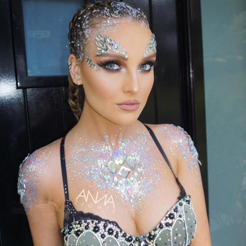 Crystal Tattoo Sticker Glitter Eyeliner Eyebrow Makeup Face Eyes Diamond Temporary Tattoo Rock Rhinestone 3D Eyeliner Stickers