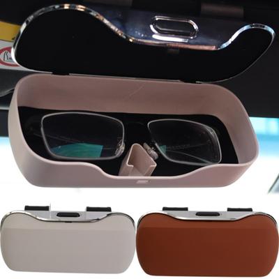 Universal Clip-On Car Sunglasses Holder Sun Visor Eyeglass Case Soft-Lined Anti-Scratch ABS for All Vehicles Car Eyeglass Holder
