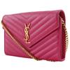 Saint Laurent ChainShoulder Chain Wallet Quilting Pink Leather Women Used