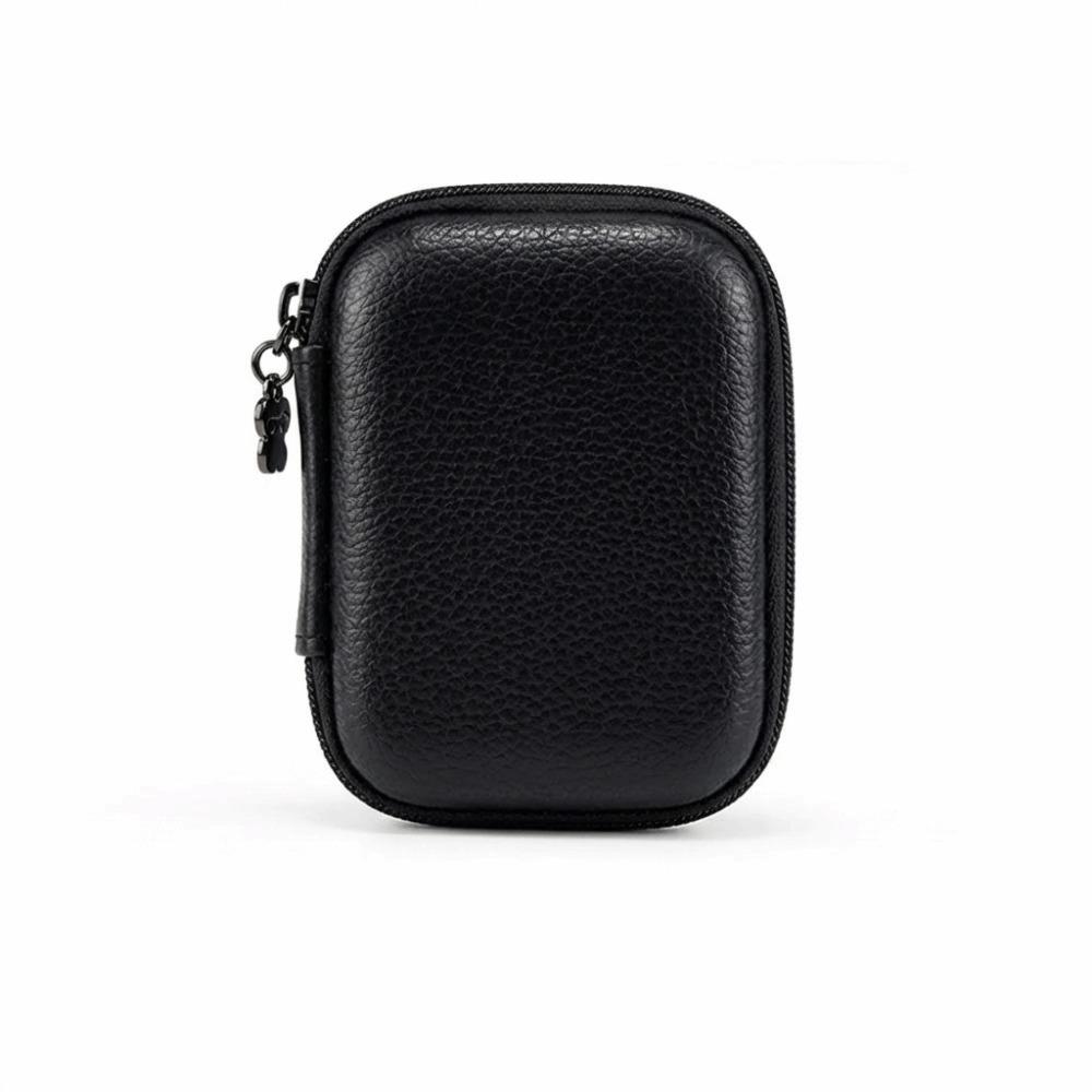 PU Leather Portable Camera Pouch Mesh Pocket Camera Protective Cover  Cable Organization чёрный