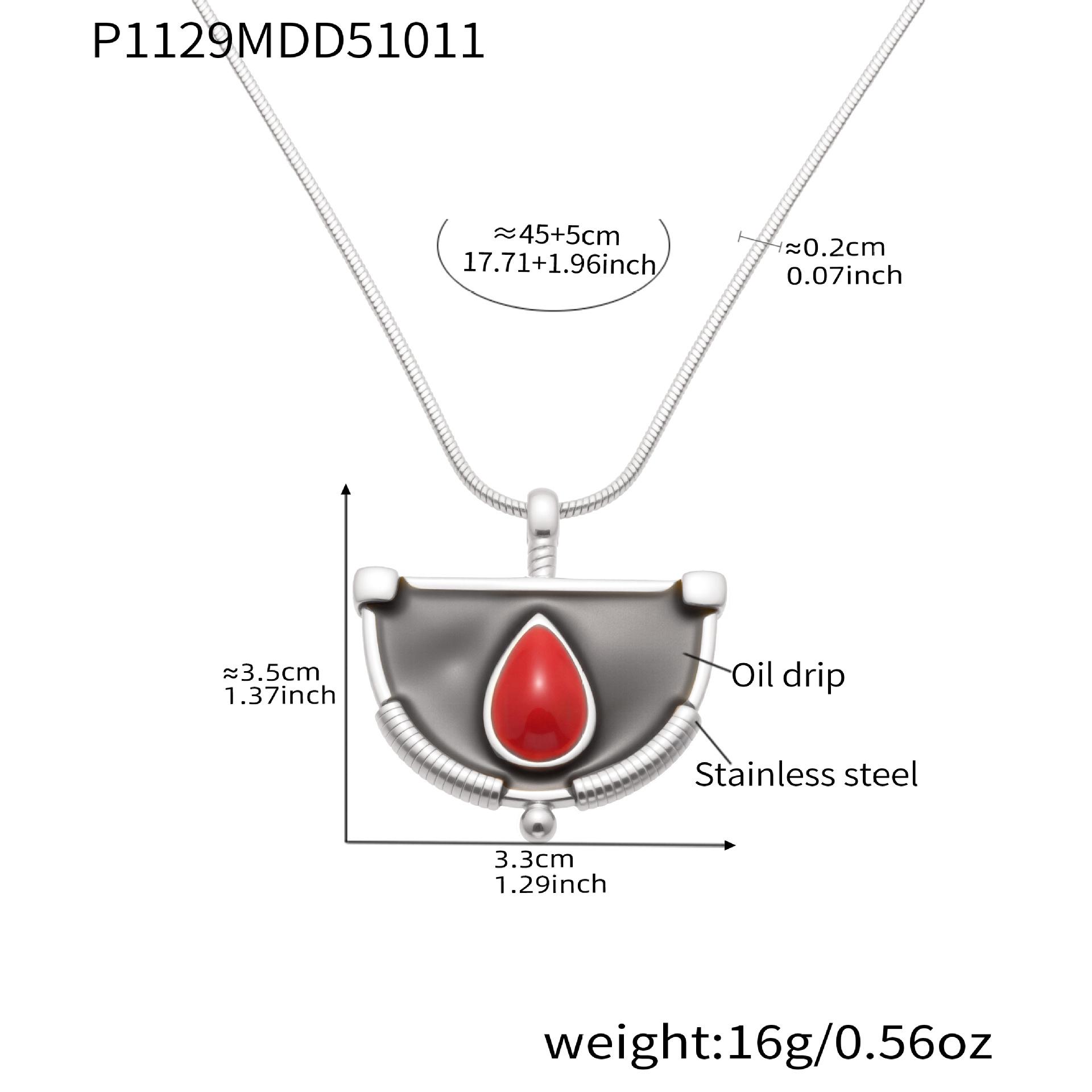 

Oumaijia Drip Oil Pendant Necklace: Versatile Round Snake Chain, 18k Gold Plated Stainless Steel.