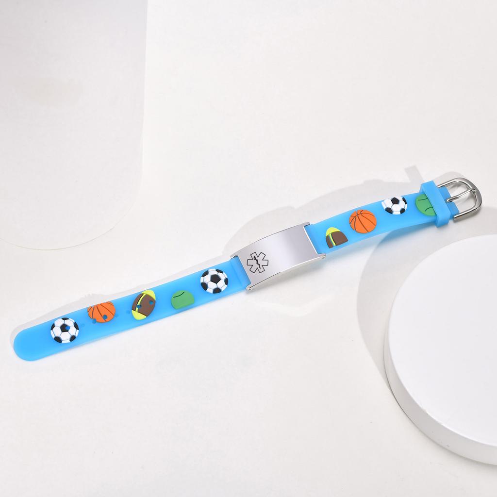 Children's Free Custom Bracelet,Personalized Name Date Medical Bend Brand,Cute Animal Silicone Strap Bracelets Anniversary Gifts