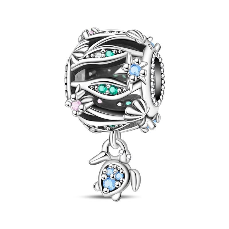 925 Silver Luminous Blue Ocean Series Octopus Starfish Charms Beads For Women Fit Bracelet DIY Jewelry Gifts