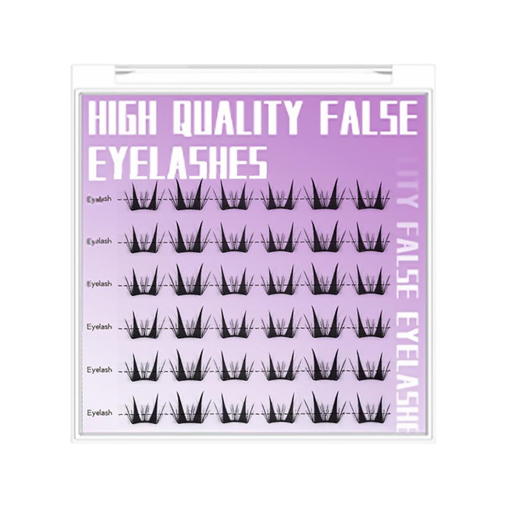 6 Rows No Glue False Eyelashes Individual Lashes Cluster Eyelash Extensions For Women Fashion Show Dance Wedding Daily Makeup