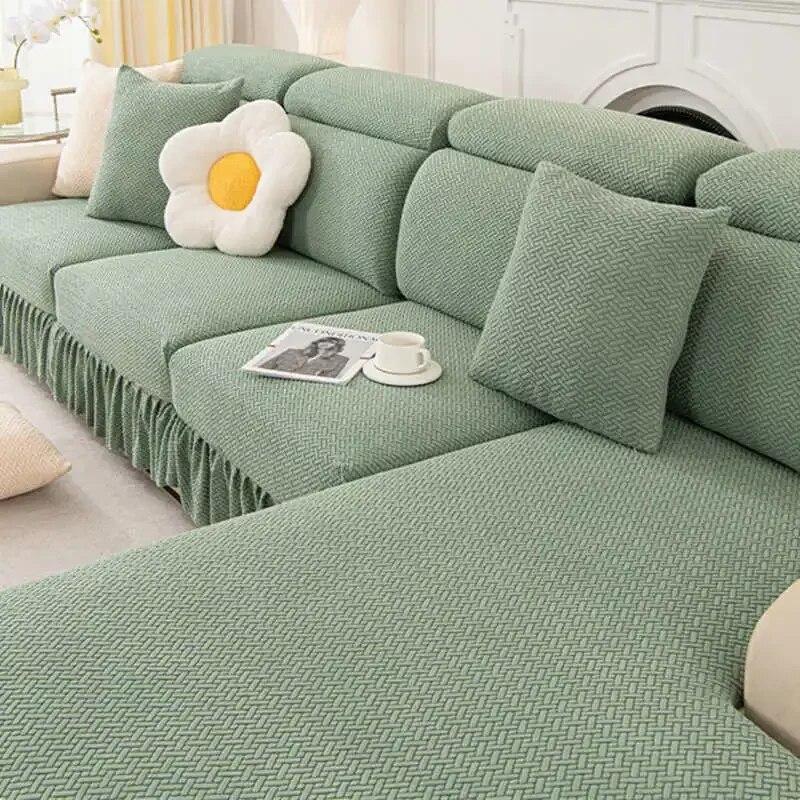 Rugalmas kanapé ülőhuzat szoknyával kombinált kanapé párna huzat All-inclusive csúszásmentes univerzális kanapé matrac