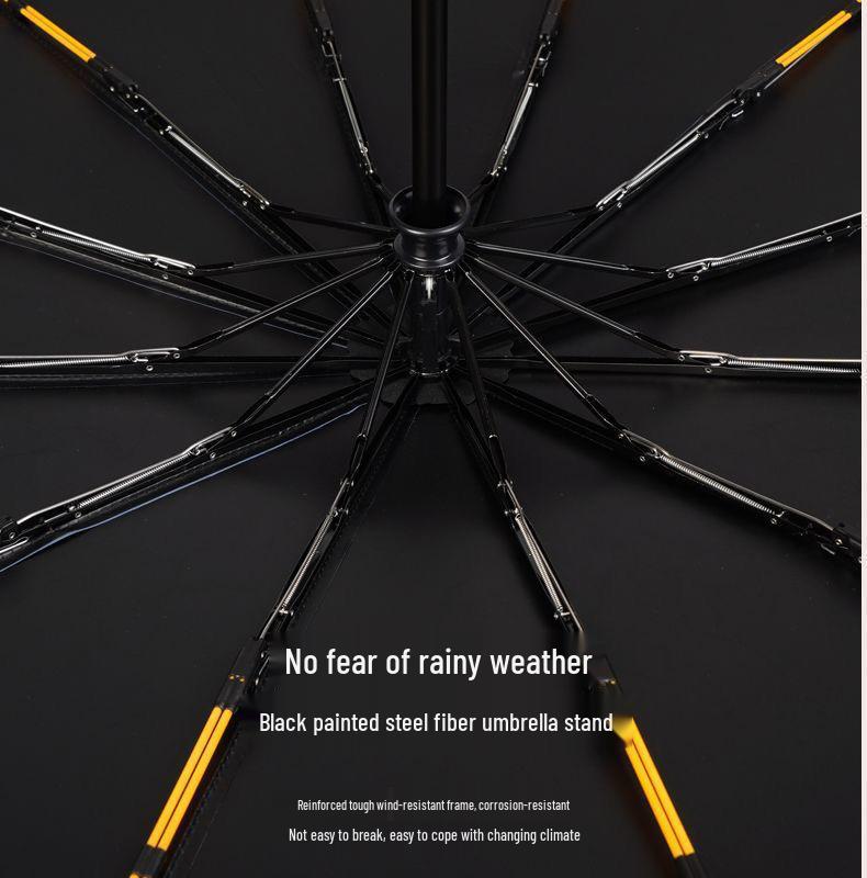 24-Rib Automatic Umbrella, Black Glue Sun Protection, Custom Logo, Business Gift – Enhanced for All-Weather Use
