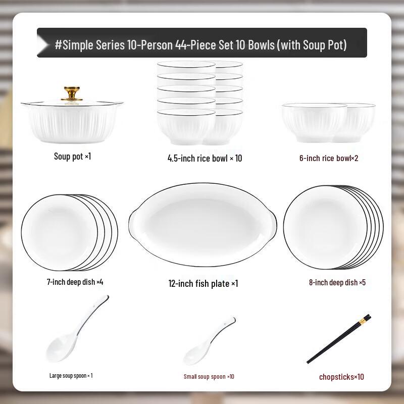 Kangmo Nordic Underglaze Ceramic Dinnerware Set