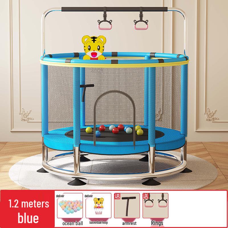 

Дитячий міні-батут для приміщень/вулиці для сімейних розваг та розвитку 1.4m with Handrail + Hammock + Sandbag Gift Pack