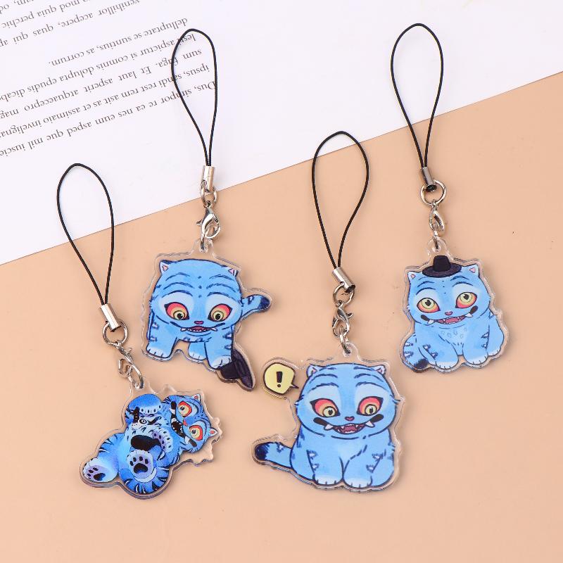 Kawaii Anime Demon Hunters Tiger Phone Lanyard Cartoon Kpop Anime Mobile Phone Chain Keyring Bag Pendant Decoration Gifts
