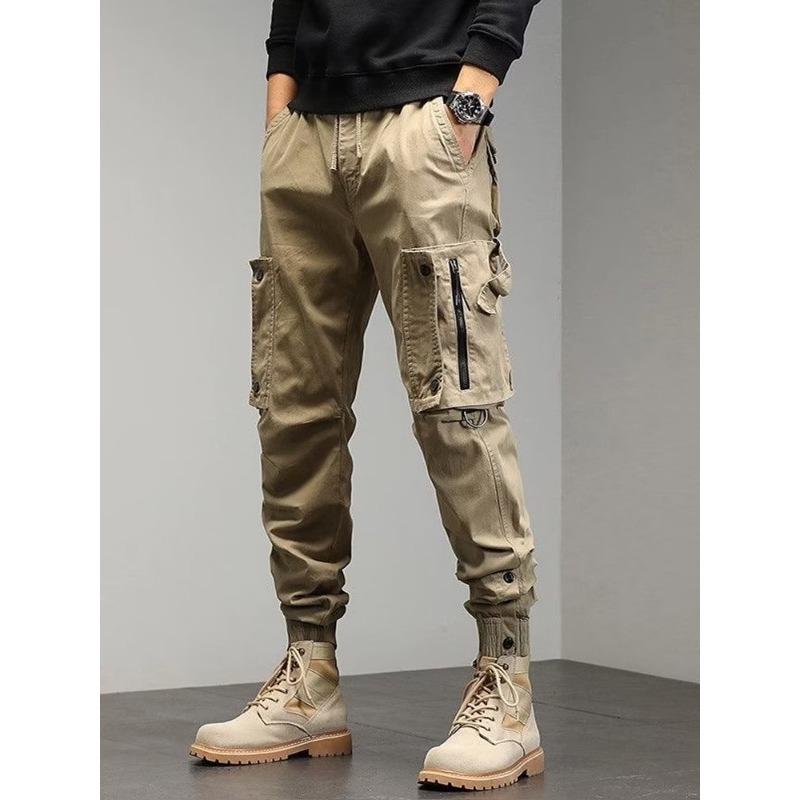 

Autumn New Large Pocket Casual Pants Men s Trendy Brand Outdoor Loose Elastic Pants 4XL хакі
