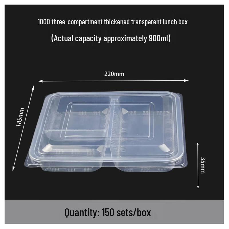 BOUSSAC Disposable Meal Prep Containers with Lids, 150 Count