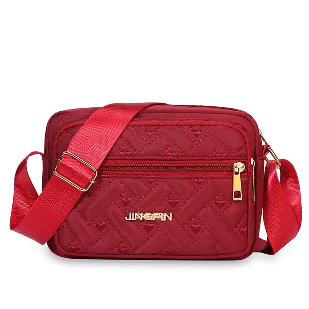 New Embroidery Ladies Handbag Large Capacity Comfortable Underarm Bag Zipper Portable Shoulder Bag Women красный
