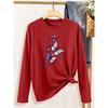 Women's elegant long sleeves Watercolor butterfly flocking art pattern printed round neck Comfortable, soft, and breathable new style Fashionable,