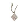 Vintage Court Style Cloth Qi Latti Streamer Powder Four-Leaf Clover Necklace Bracelet Women'S High-End Accessories