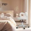 Makeup Chair Swivel Vanity Chair, with Adjustable Dressing Stool Height, Plush Cover Bowknot Back Home Office