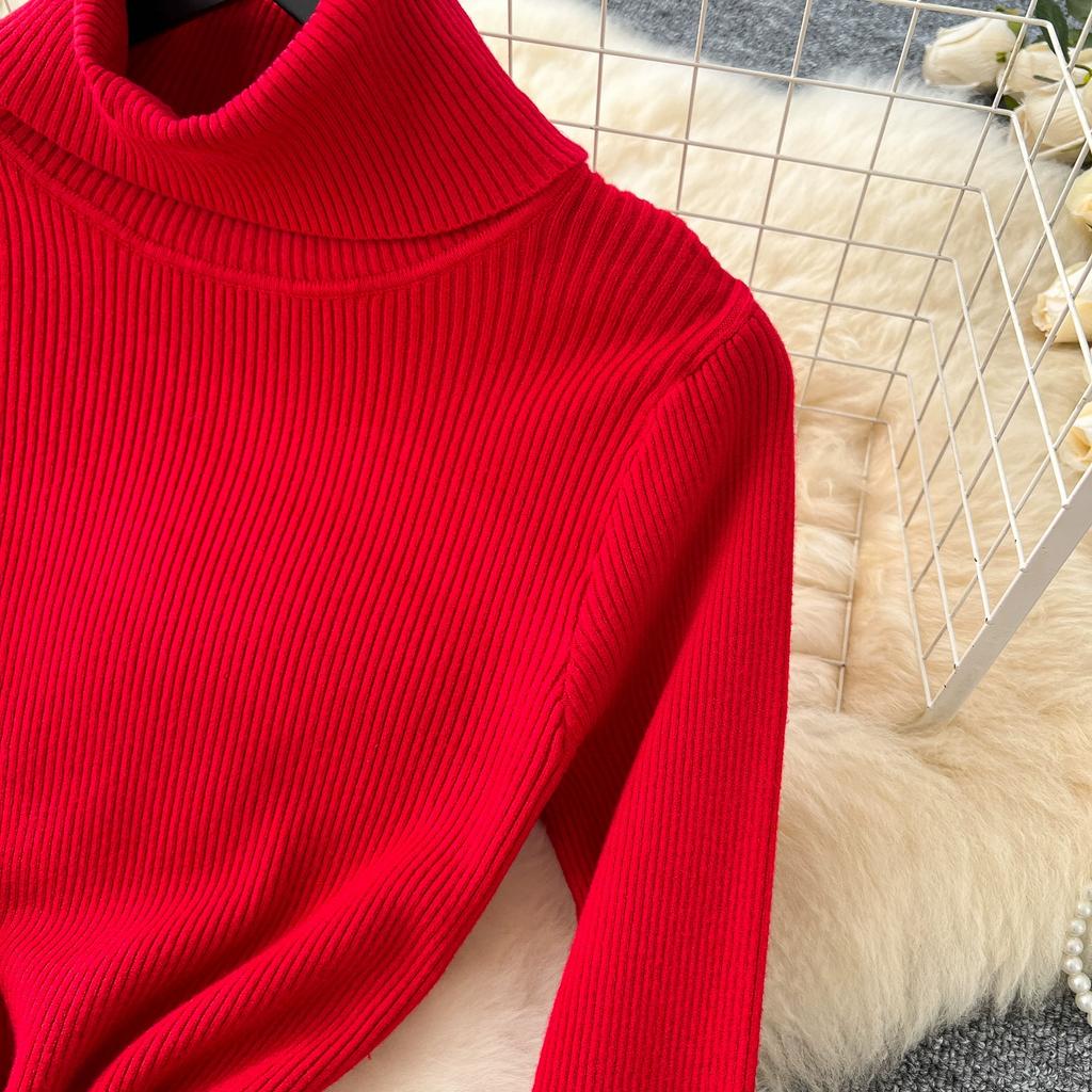 Jesień Zima Kobiety Elegancki Golf Długi Rękaw Dzianinowy Sweter Pulower Długie Sukienki Maxi Syrenka na Imprezę