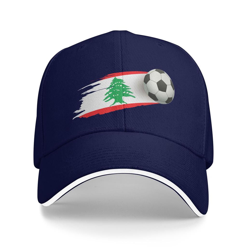 Unisexs Womens Lebanese Soccer Ball Lebanon Flag Outdoor Hat Trucker Baseball Caps Casual Baseball Cap Sunscreen Hats